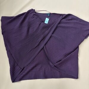 Ann Taylor Factory Women's XS S Plum Purple Knit Shawl Sweater Whimsigoth Drama